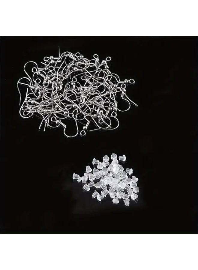 Steel Color 20 Sets Transparent Ear Plugs And Basic Ear Hooks For DIY Jewelry Making - Image 3